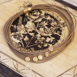 Grey and gold choker